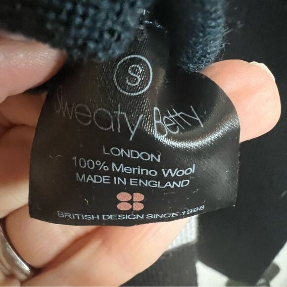 Sweaty Betty Jumper 100% Merino Wool Alpine Tunic Sweater Color Block Size Small - Picture 2 of 11